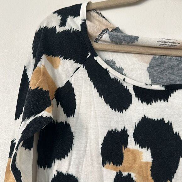 Norma Kamali Leopard Print Organic Cotton Top M - Picture 2 of 6